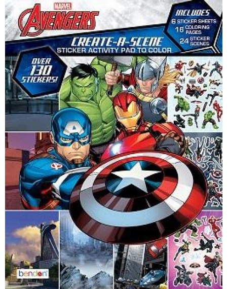 Create-A-Scene Sticker Activity Pad to Color : Avengers