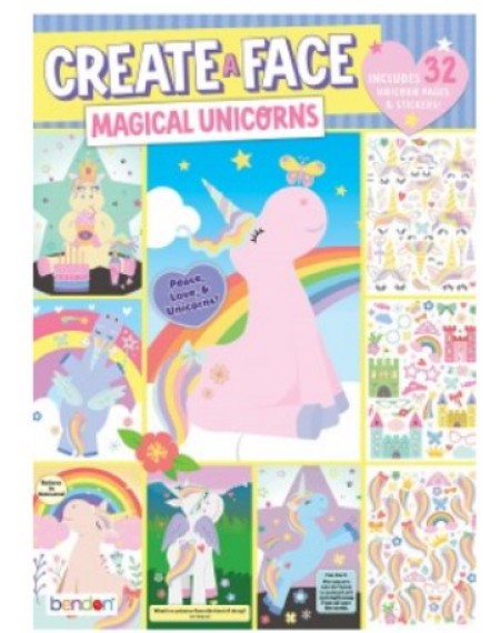 Magical Unicorn Sticker Face Book - Sticker Activity Book