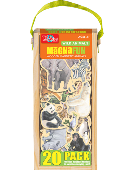 20-PC MagnaFun Wooden Magnets : Animals