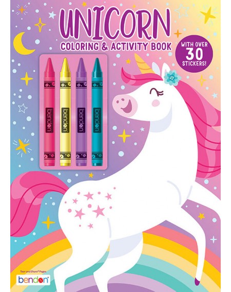 Coloring and Activity Book with Crayons: Unicorns