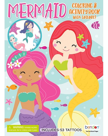 Mermaid Coloring and Activity Book with Tattoos