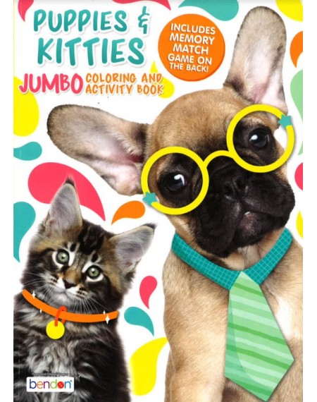 Jumbo Coloring & Activity: Puppies & Kittens