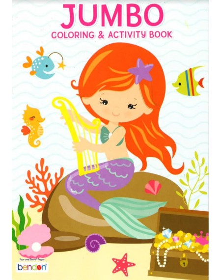 Mermaid Jumbo Coloring and Activity Book