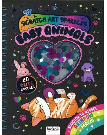 Scratch Art Sparkles I Love Baby Animals