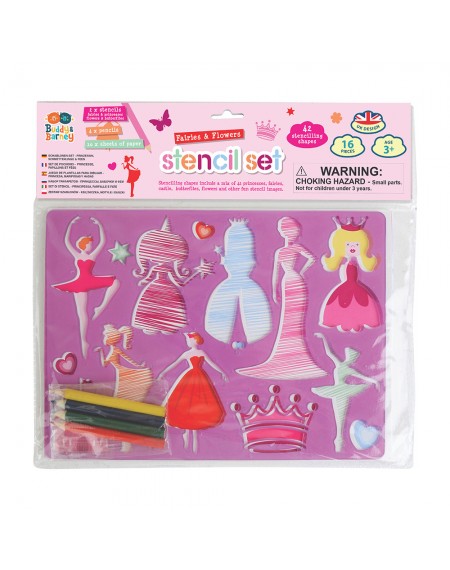 Stencil Double Pack with pencils  - Princess, Butterflies and Fairies