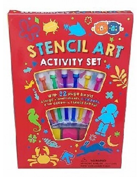 Stencil art book set with dabbers and ink
