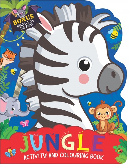 Jungle Activity and Colouring Book- Die Cut Animal Shaped