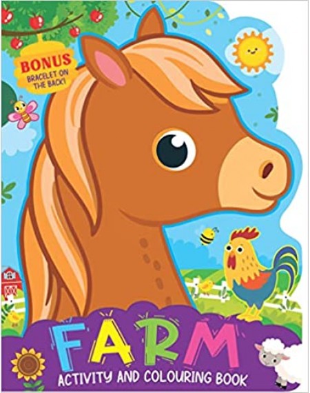 Farm Activity and Colouring Book- Die Cut Animal Shaped Book