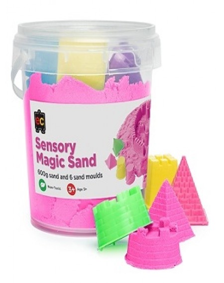 Sensory Magic Sand with Moulds 600g Tub Pink