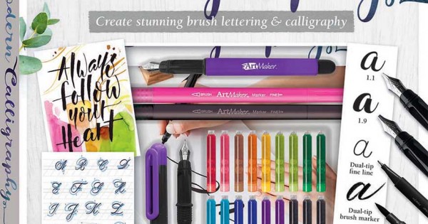 Caligraphy Pen kits for Beginners - 6 Pack Calligraphy Pens, Modern  Caligraphy Brush Pens Set for Writing, Journaling, Drawing, Letter for  Adults, Markers, Hand Lettering Pens, Back To School Supplies 