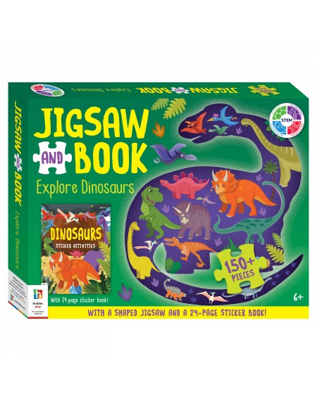 Jigsaw and Book Discover Dinosaurs