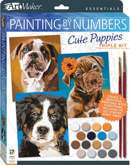 Art Maker Essentials: Painting by Numbers Cute Puppies