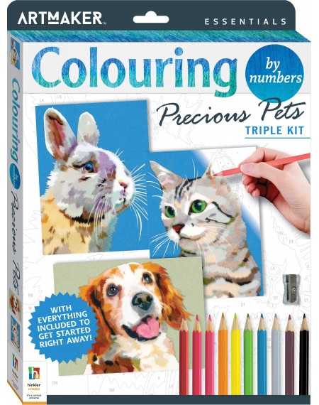 Colouring by Numbers Precious Pets Triple Kits