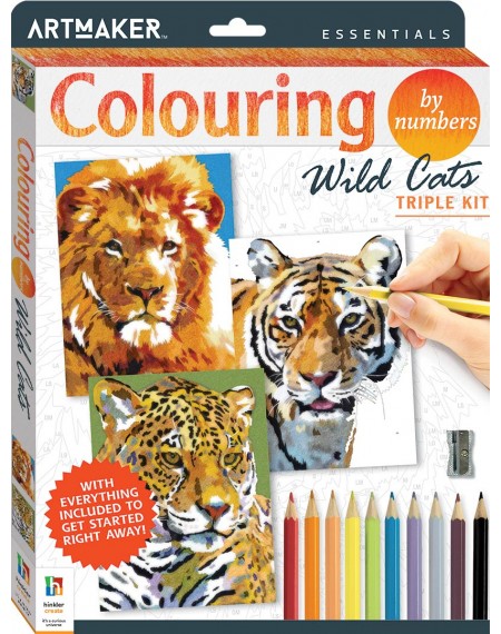Colouring by Numbers Wild Cats Triple Kit