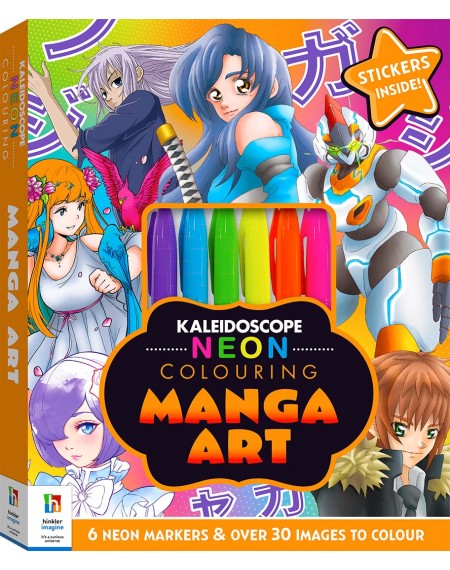 Kaleidoscope Neon Colouring Kit: Manga Art