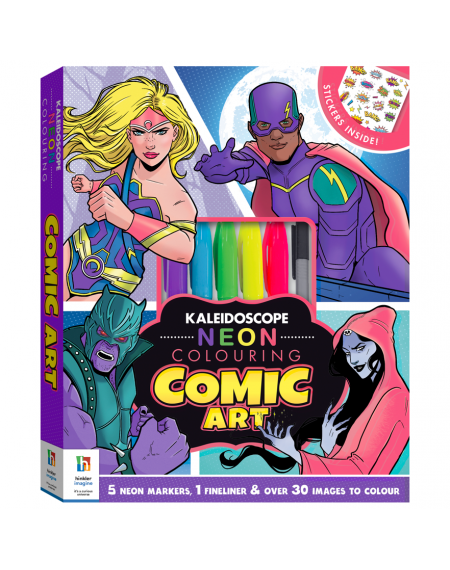 Kaleidoscope Neon Colouring Kit: Comic Art
