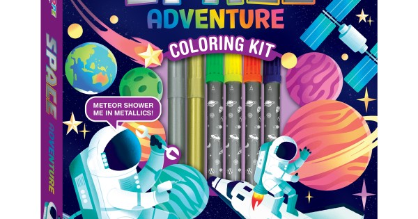 kaleidoscope space adventure coloring book kit, Five Below