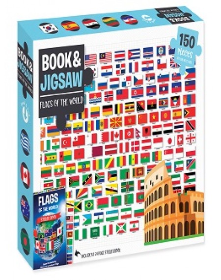 Book and 150-piece Jigsaw: Flags of the World