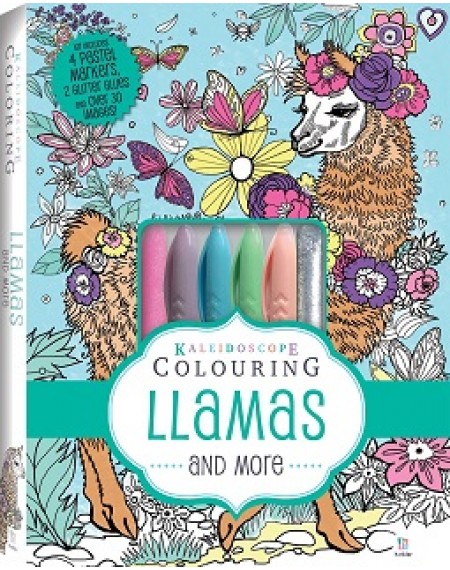 Kaleidoscope Pastel Colouring Kits - Llamas and More (New)