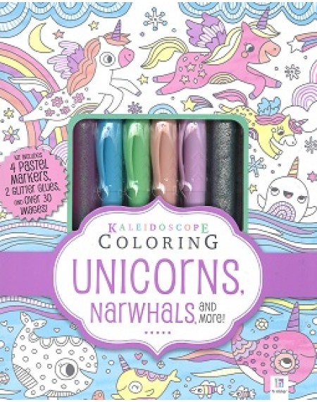 Kaleidoscope Coloring Pastel : Unicorns And Narwhals Kit