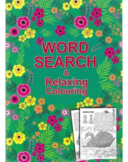 A5 Wordsearch & Relaxing Colouring Book (Green Cover)