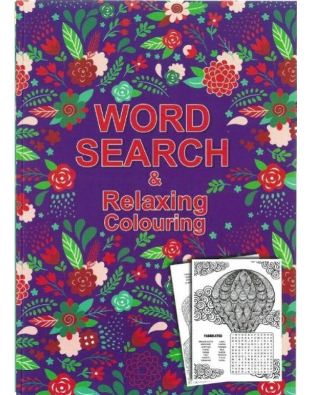 A5 Wordsearch & Relaxing Colouring Book (Purple Cover)