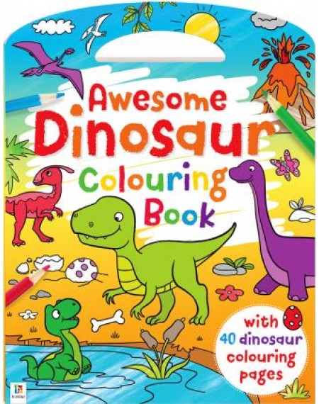 Awesome Dinosaur Colouring Book with Handle
