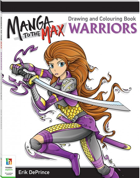 Manga to the Max Drawing and Colouring Book: Warriors