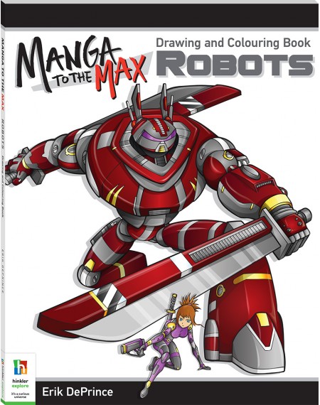 Manga to the Max Drawing and Colouring Book: Robots