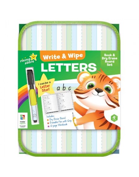 Rising Stars Write and Wipe Letters Book and Dry Erase Board