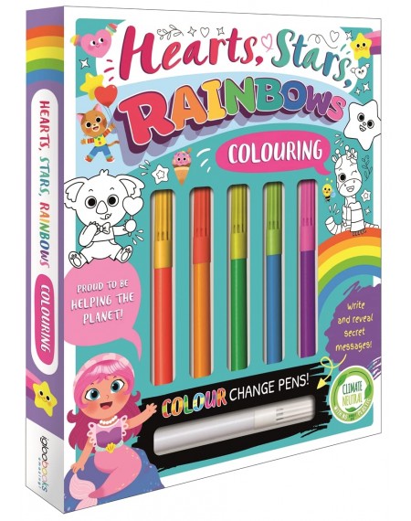 Hearts, Stars, Rainbows Colouring