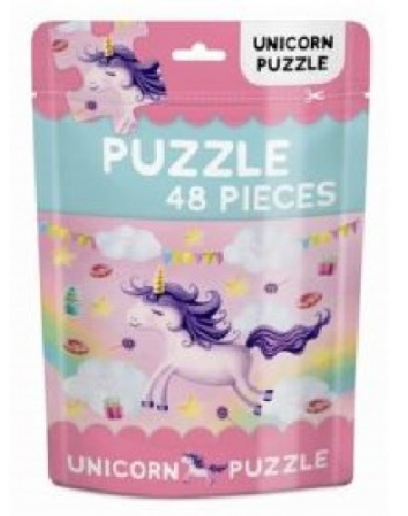 Puzzle In Bag 48 pcs : Pink Unicorn