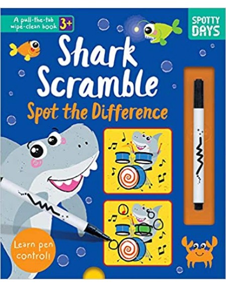 Pull The Tab Wipe Clean Activity : Shark Scramble Spot the Difference