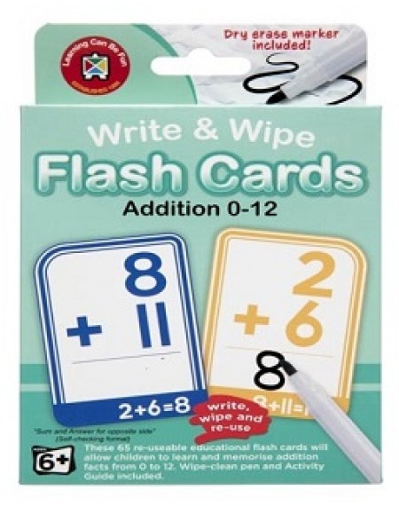 Addition Write And Wipe Flash Card With Marker