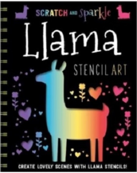 Scratch And Sparkle Llamas Stencil Art