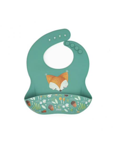 Silicone Bib: Crunchy The Fox