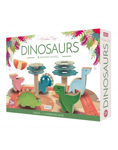 Wooden Toys And Book : Dinosaurs