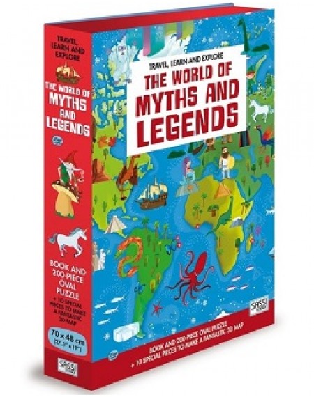 Book and Puzzle: Travel, Learn And Explore : The World Of Myths And Legend