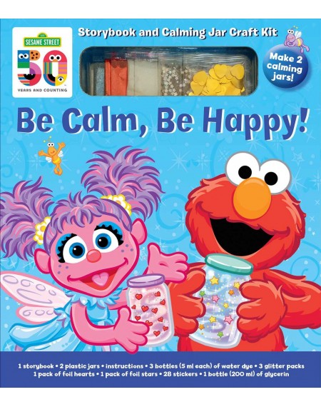 Sesame Street: Be Calm, Be Happy: Storybook and Calming Jar Craft Kit