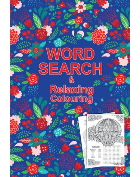 A5 Wordsearch & Relaxing Colouring Book (Blue Cover)