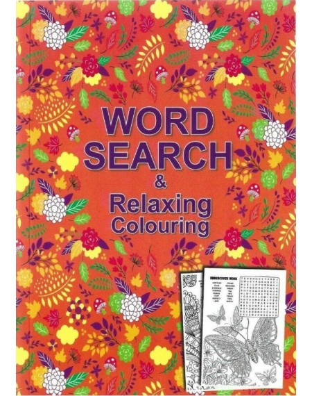 A5 Wordsearch & Relaxing Colouring Book (Orange Cover)