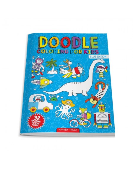 Doodle Coloring for Kids: Blue Edition