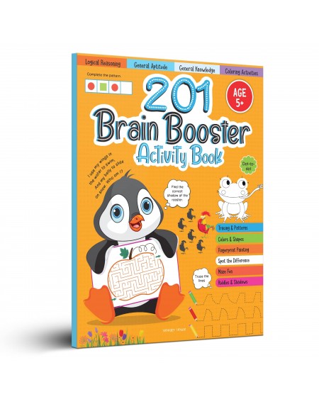 201 Brain Booster Activity Book - Fun Activities and Exercises For Children: Tracing & Pattern, Colors & Shapes, Maze