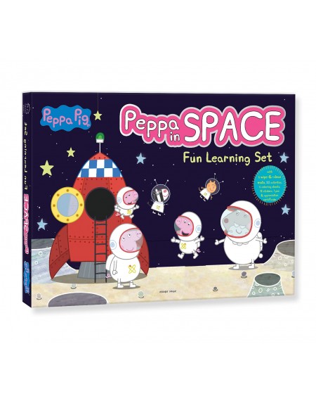 Peppa Pig - Peppa In Space : Fun Learning Set (With Wipe And Clean Mats, Coloring Sheets, Stickers, Appreciation Certificate And Pen)