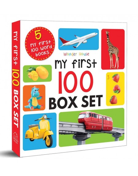 My First 100 Series Boxset- Pack of 5 Picture Books for Children (Animals, Words, Numbers, Food We Eat and Things That Move)