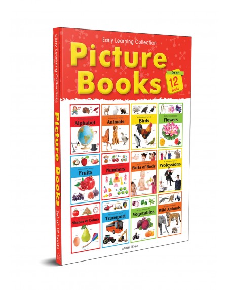 Early Learning Picture Books Boxset: Pack of 12 Picture Books For Kids (Wipe & Clean)- Alphabet, Animals, Numbers, Fruits, Birds, Shapes & Colors, Wild Animals, Vegetables, Transport, Flowers, Professions & Part of Body